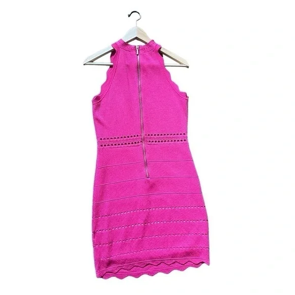 Bebe Pink Elissa Scalloped Dress. Size M - Picture 2 of 13